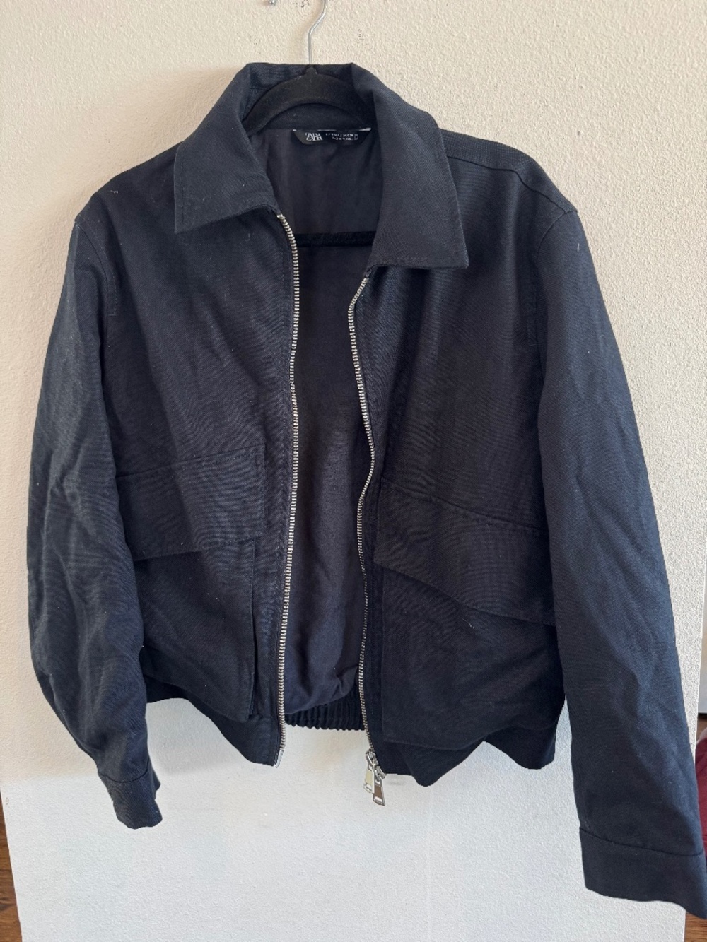 ZARA Black Zip Front Jacket Size S